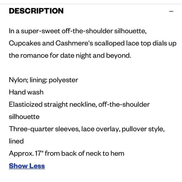 cupcakes & cashmere Cream/White Off-the-Shoulder Lace Top - Picture 4 of 16